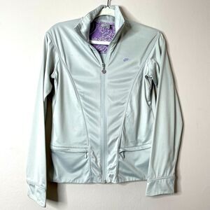 Nike Y2K silver stretch full zip‎ track jacket